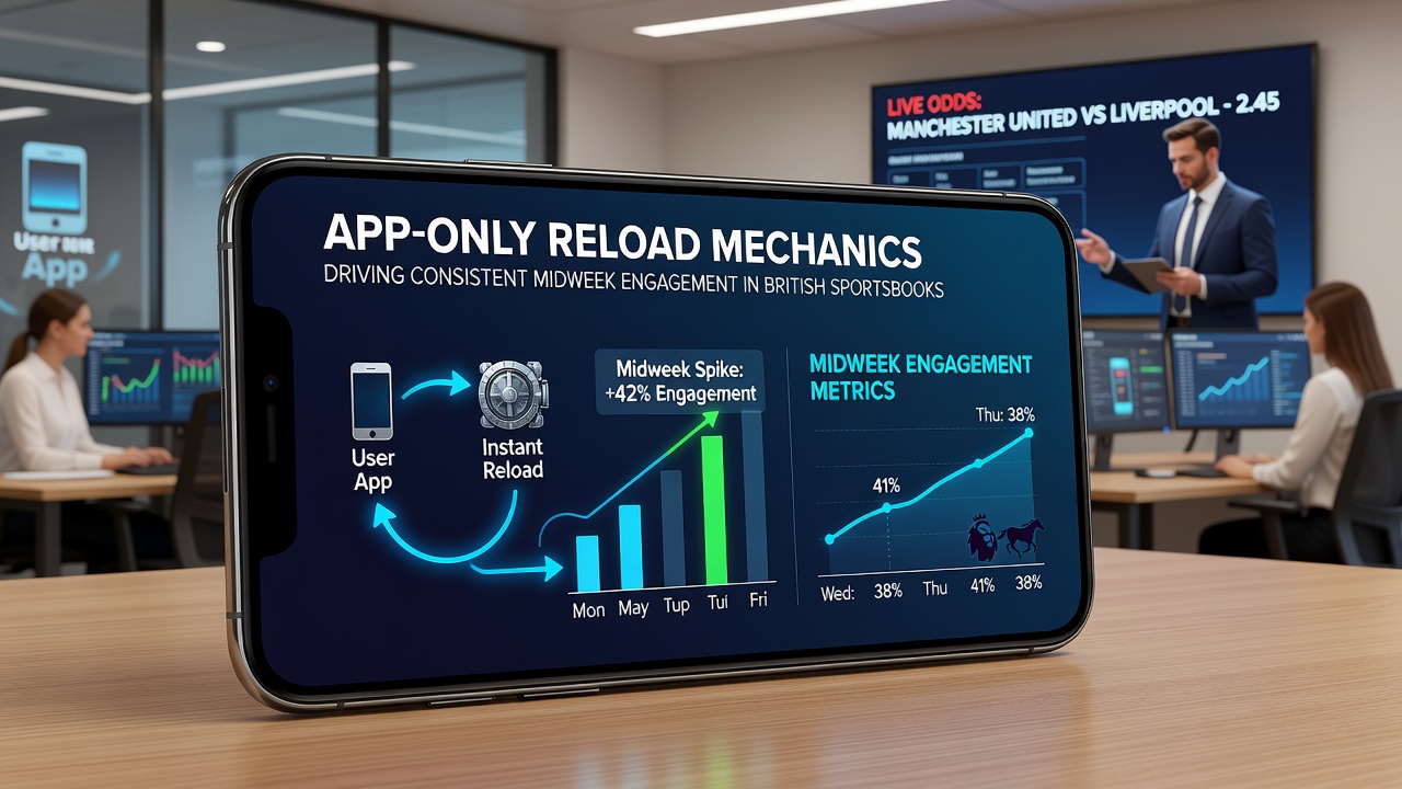 Data visualization showing midweek engagement spikes linked to app reload offers in British sportsbooks