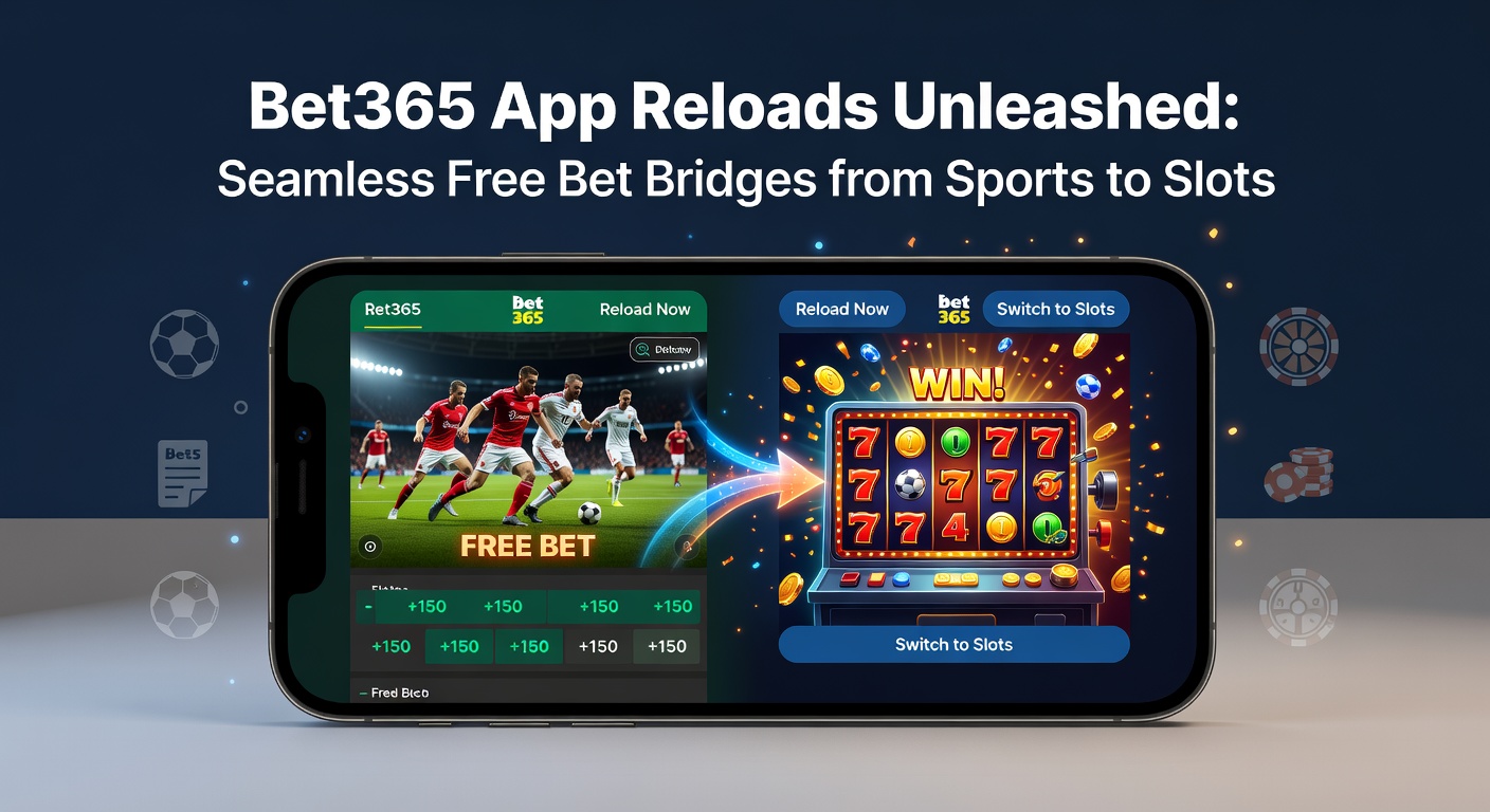 Close-up of Bet365 app screen displaying a reload bonus claim button, with sports odds and slot games visible in the background