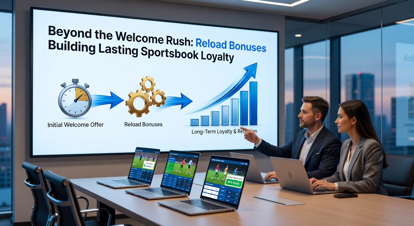 Graph showing retention curves for sportsbook users with and without reload bonuses, peaking at six-month mark