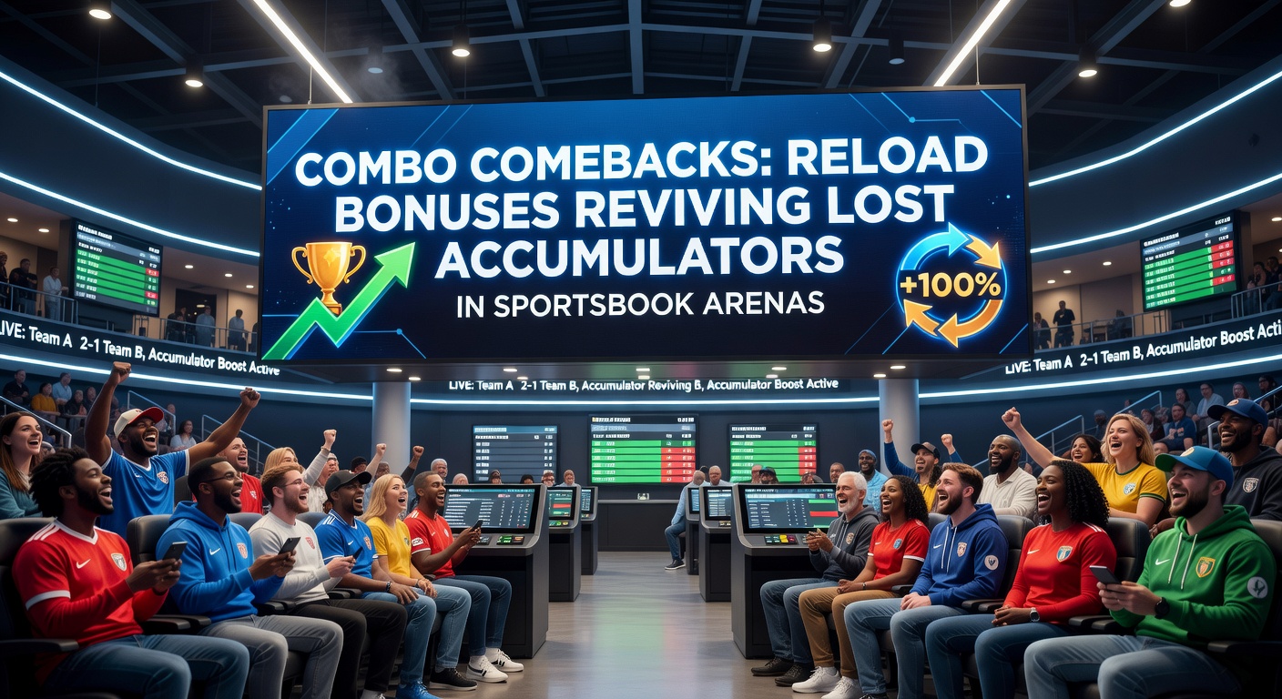 Sportsbook interface displaying an accumulator bet with reload bonus notification, highlighting multi-leg wager revival