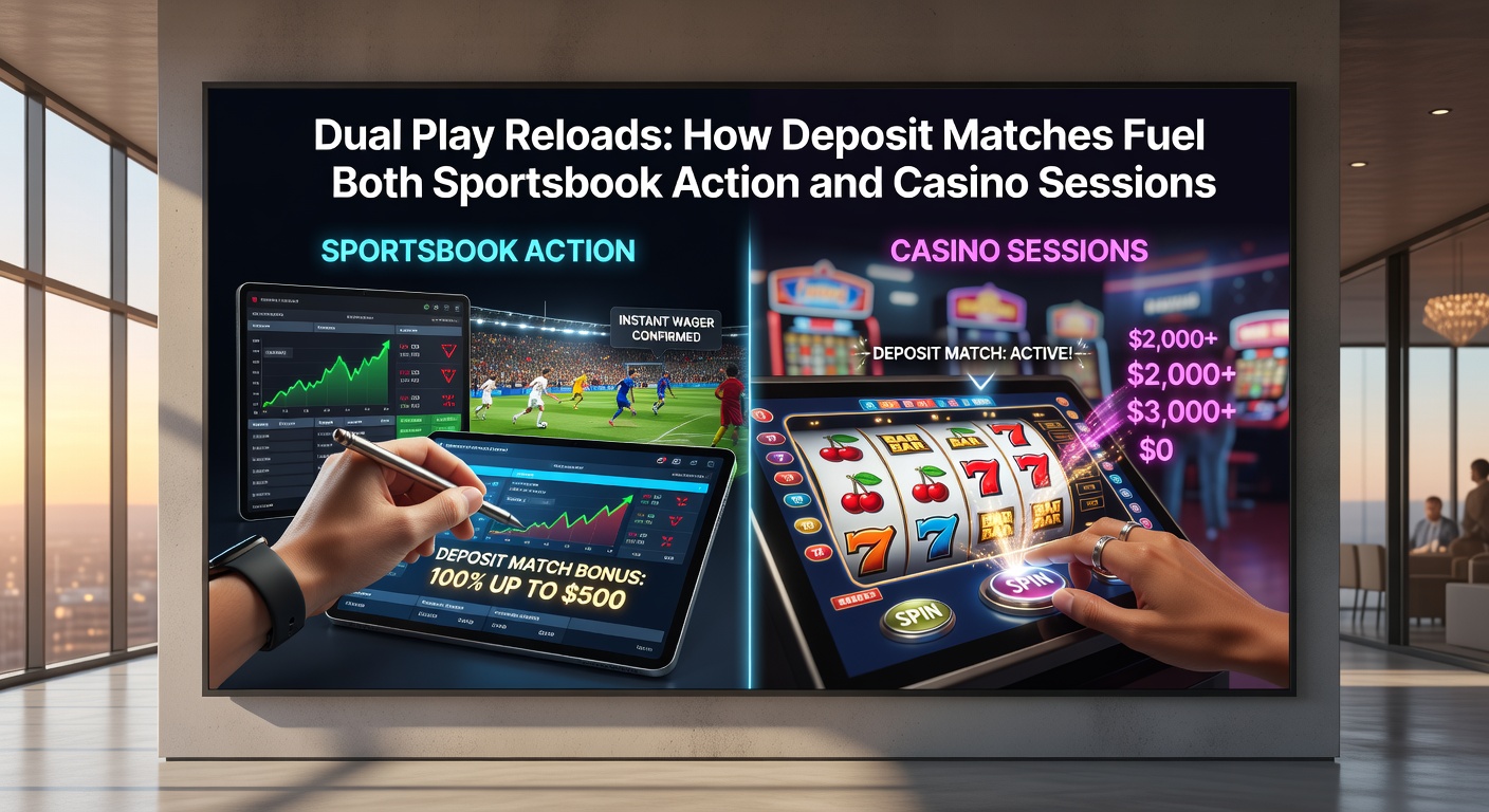 Dynamic casino interface with glowing slot reels and a sidebar of live sports odds, illustrating bonus versatility in action