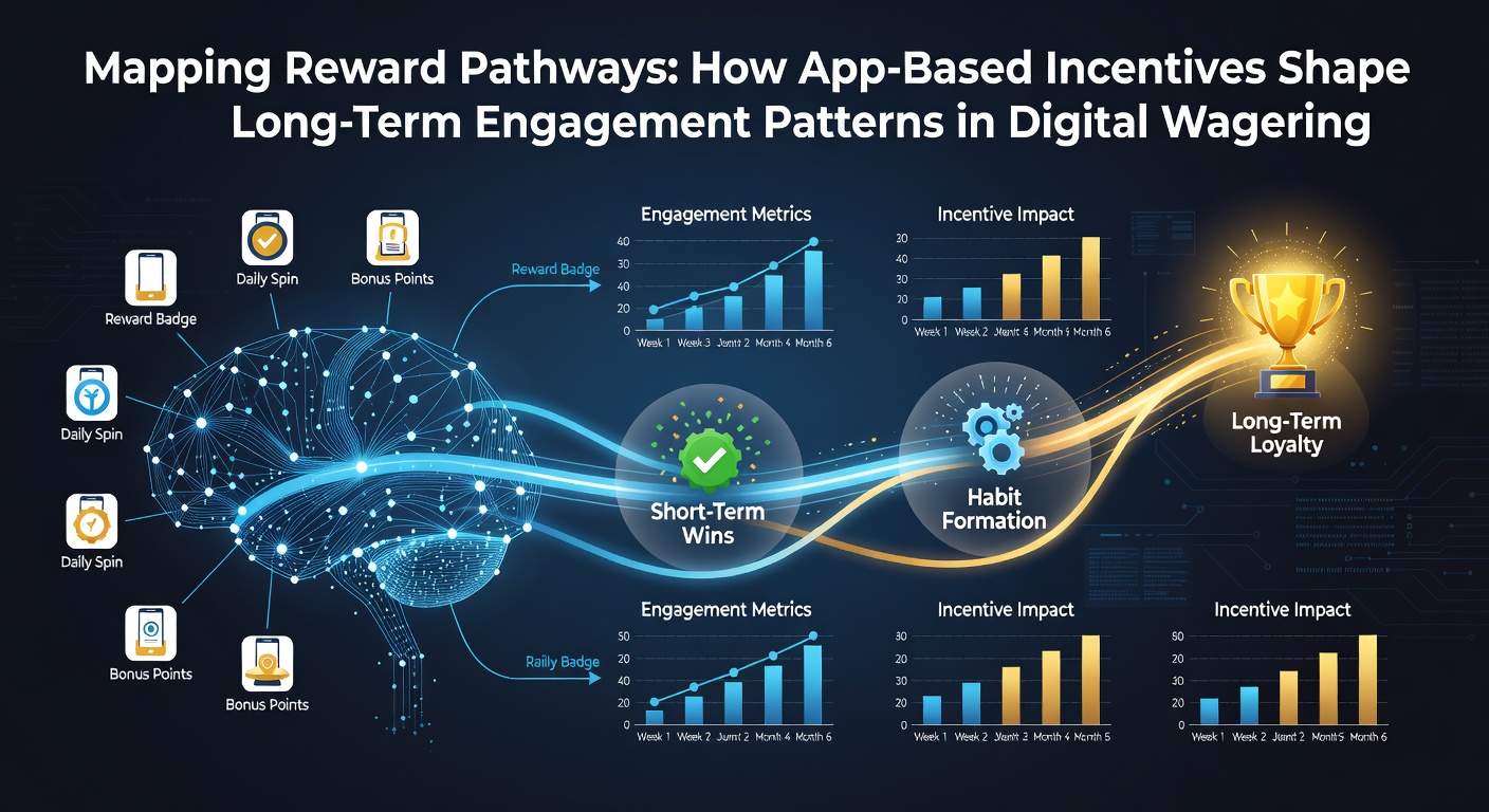Digital wagering app interface displaying reward pathways and incentive structures