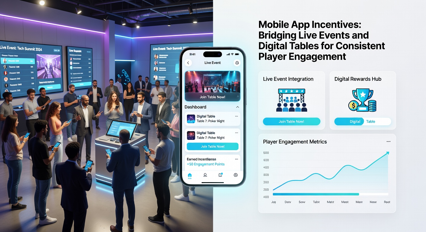 Players engaging with mobile app rewards that transition from live events to online gaming tables