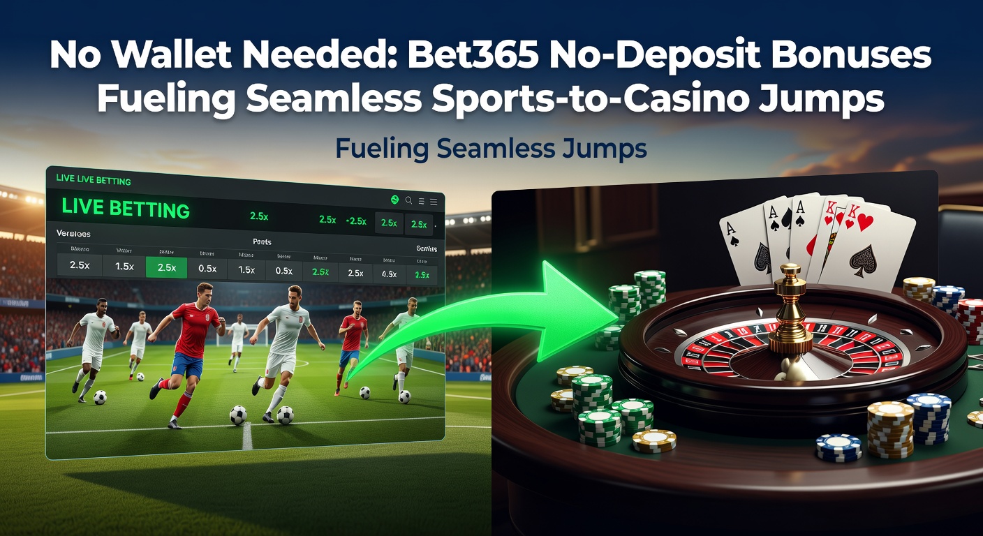 Bet365 app screen showing a no-deposit free bet offer transitioning from sports betting to casino games