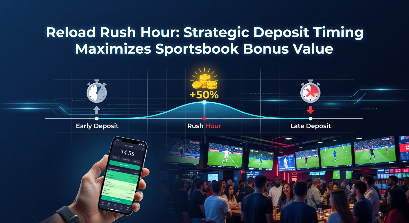 Calendar highlighting April 2026 sports events with deposit bonus graphs peaking during rush hours, showing value maximization curves