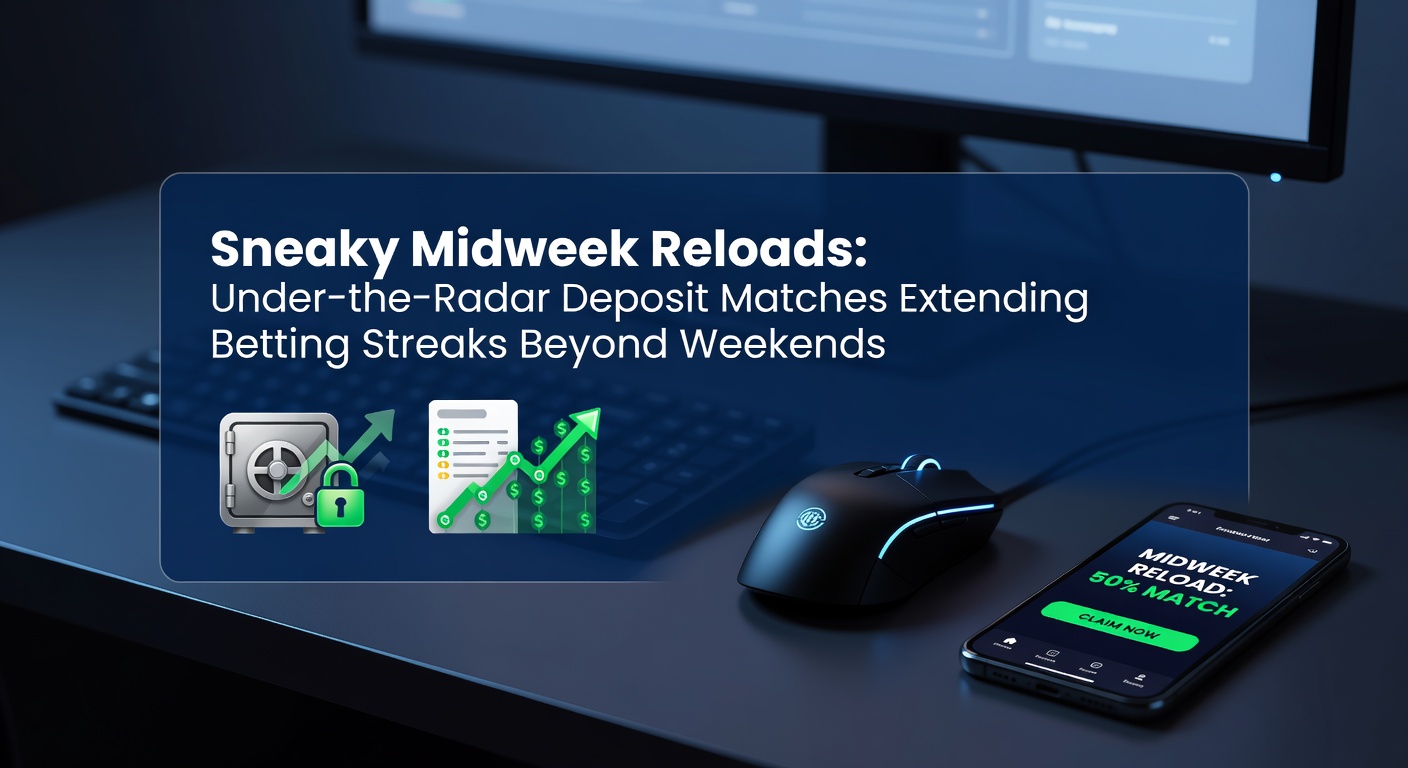 Mobile screen displaying a midweek deposit match offer from a sportsbook app, highlighting bonus credits added to an account