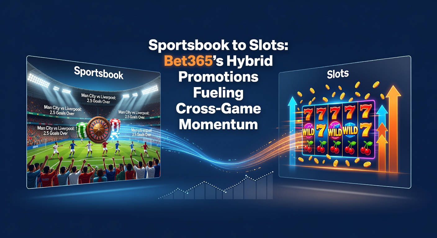 Bet365 interface showing sportsbook bets transitioning to slot games with promotional overlays