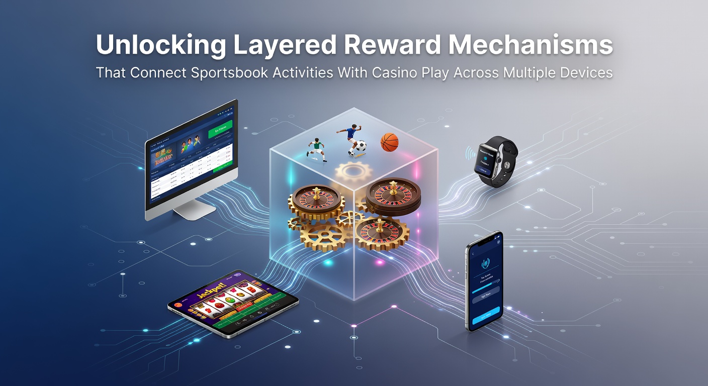 Illustration of layered reward systems connecting sportsbook wagers and casino games across smartphones, tablets, and desktops