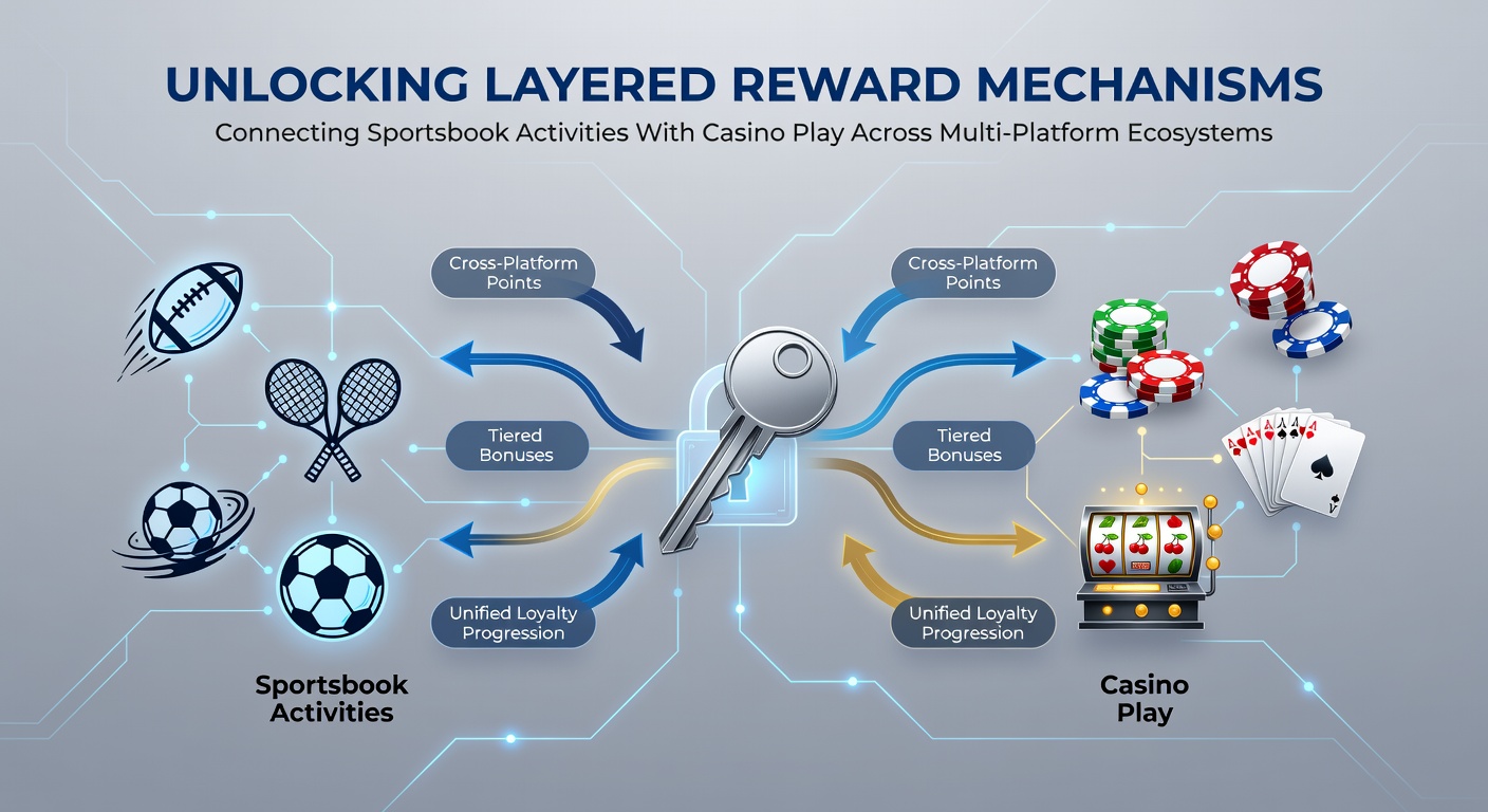 Diagram showing reward point flow from sports betting to casino play on synchronized devices